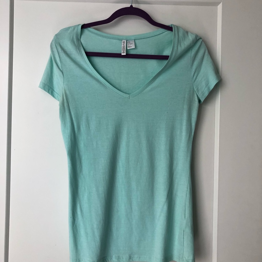 NWOT Basic Mint V neck Tee